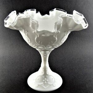 VINTAGE FENTON MILK GLASS COMPOTE CANDY DISH